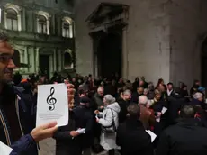 Una protesta dei lavoratori della Fenice