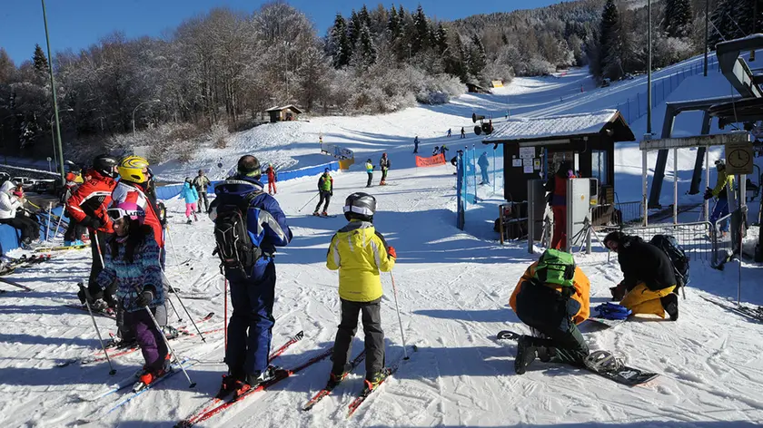 Sciatori sul Nevegal