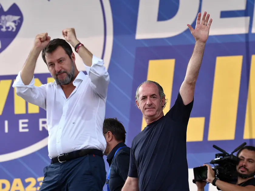 Matteo Salvini con Luca Zaia