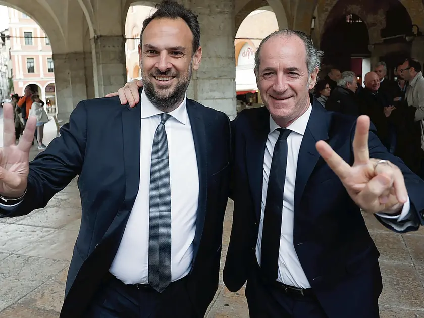Mario Conte, sindaco di Treviso, con Luca Zaia