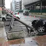 L'auto incidentata in via Trento (foto Lorenzo Pòrcile)
