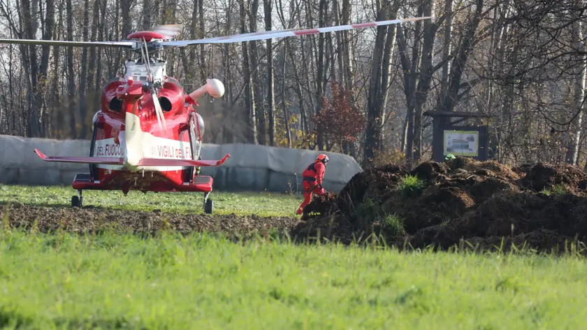 Le ricerche a Noale. Foto Pòrcile