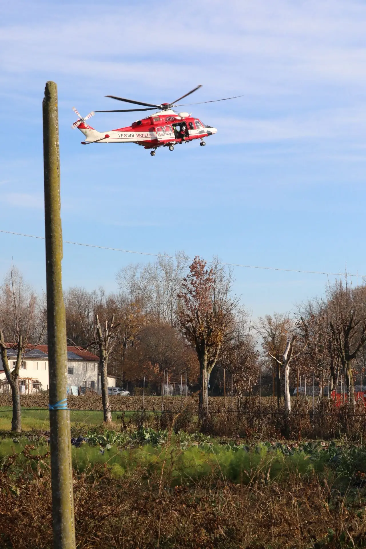 Le ricerche a Noale. Foto Pòrcile