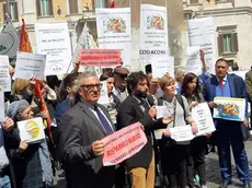 Un manifestazione di risparmiatori truffati
