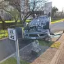 L'auto cappottata a Ceggia