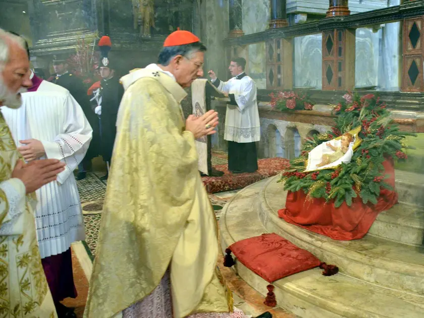 Il patriarca Moraglia celebra la messa di Natale in Basilica