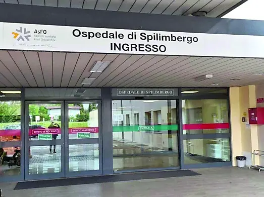 L’ingresso dell’ospedale di Spilimbergo