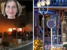 Il luogo della tragedia a Crans Montana e nel riquadro la donna bellunese ferita: Alessandra Galli De Min