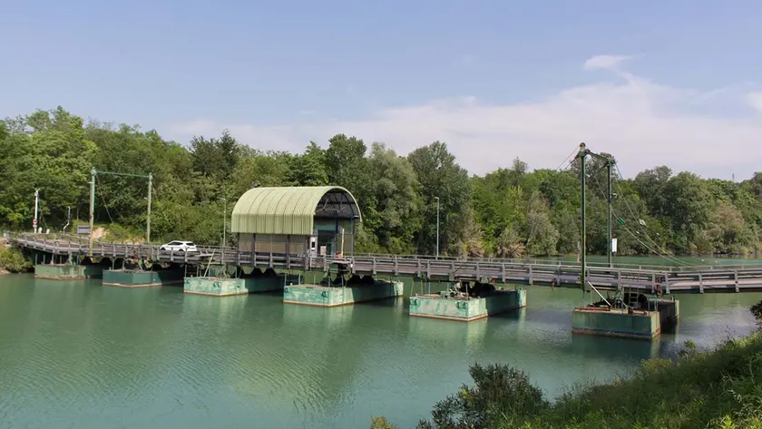 Il ponte di barche a Fossalta di Piave