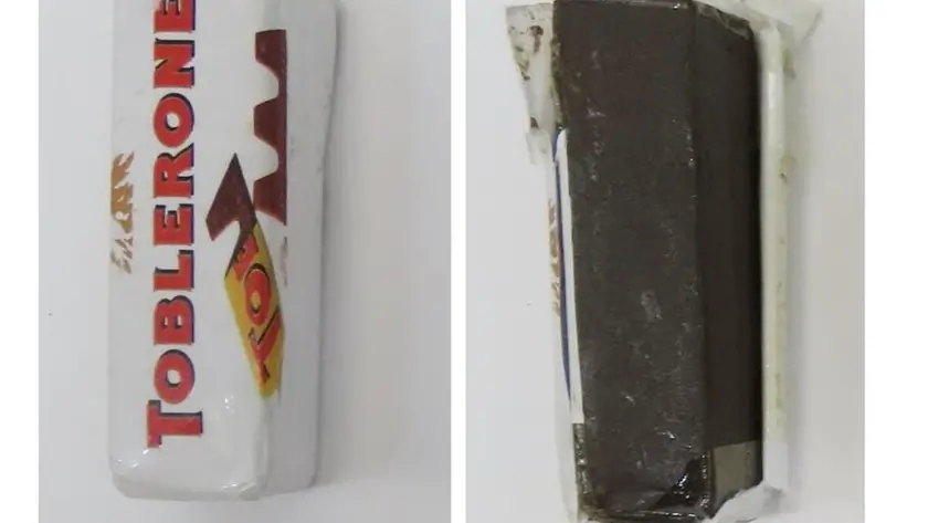 Una delle confezioni utlizzate per nasconder l'hashish