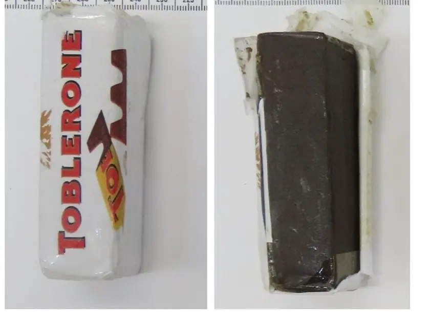 Una delle confezioni utlizzate per nasconder l'hashish