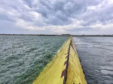 I cassoni del Mose alla bocca di porto del Lido