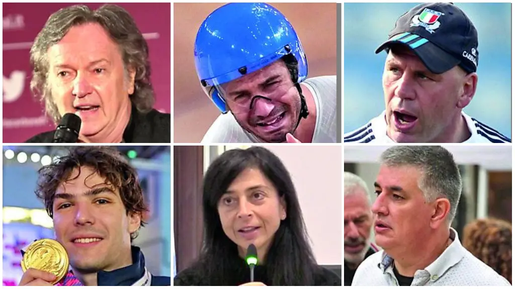 Dall'alto in senso orario alcuni dei tedofori "veneziani" Red Canzian, Francesco Lamon, Alessandro Troncon, Alessandro Torre, Simona Pinton e Antonio Fantik