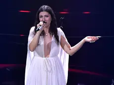 Elisa con l’abito Valentino indossato nel 2022 al Festival di Sanremo (foto Ansa)