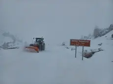 Mezzi di Veneto Strade in azione a Passo Valparola