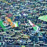 La curva di tifosi arancioneroverdi al Penzo