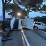 L'incidente tra i tre veicolo (foto Bortoluzzi)