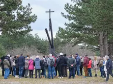 Visitatori al Monumento nazionale della Foiba di Basovizza (foto Massimo Silvano)