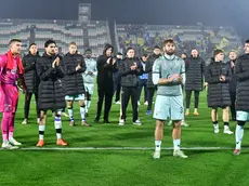 La delusione del Venezia alla fine della partita contro il Modena (ph Interpress)