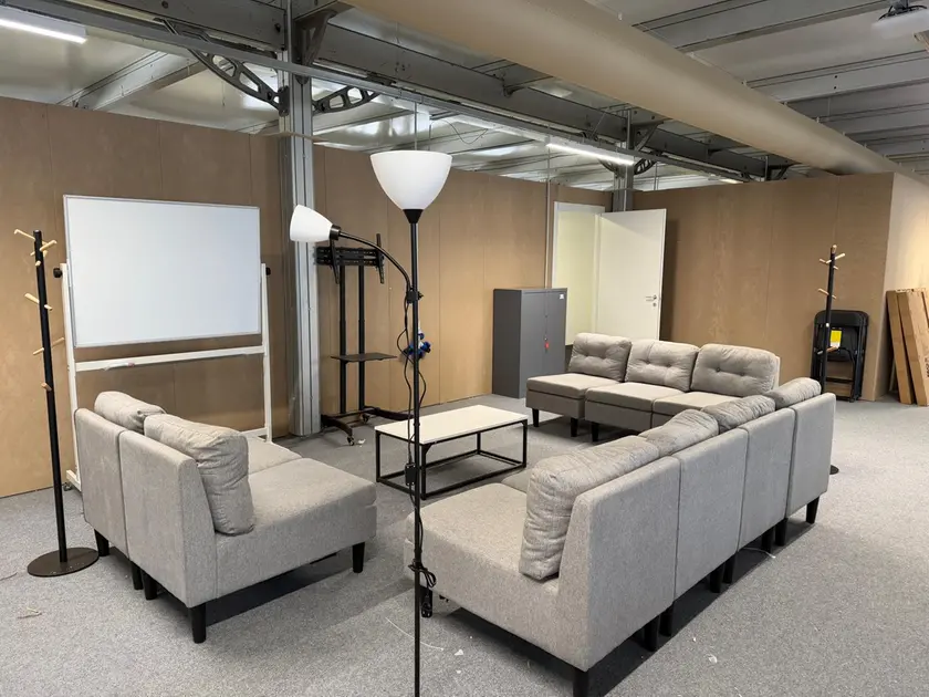 Una delle aree relax del villaggio olimpico di Cortina, dove alloggiano 1.400 atileti impegnati nelle Olimpiadi invernali