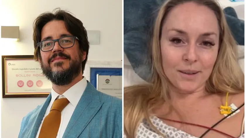 Il chirurgo ortopedico Stefano Zanarella e Lindsay Vonn