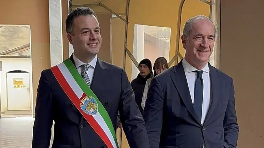 L’assessore Simone Venturini e l’ex presidente della Regione Luca Zaia