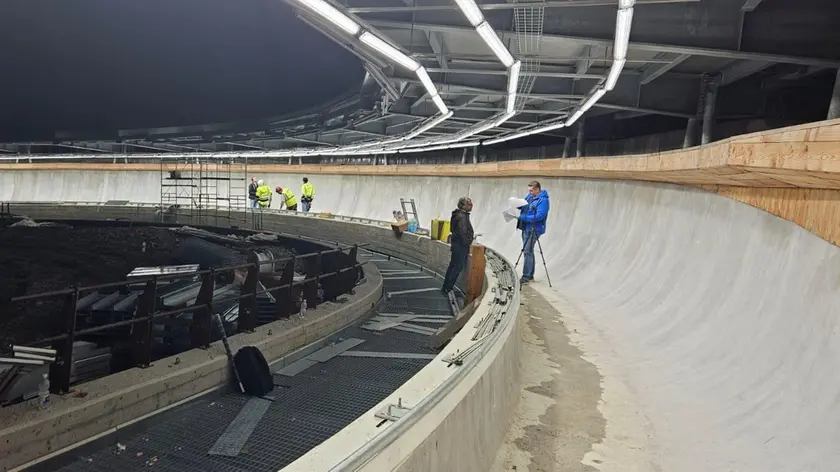 La pista Eugenio Monti durante le fasi di costruzione