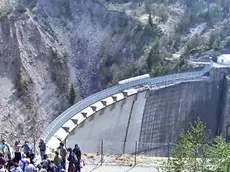 Una veduta della diga del Vajont