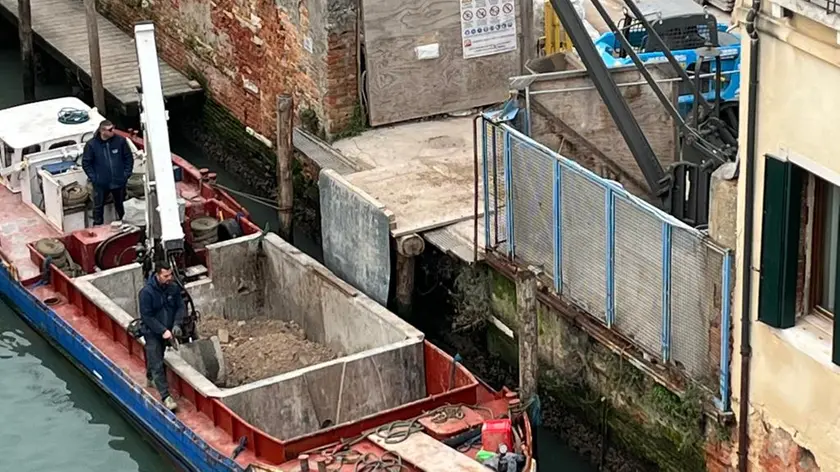Un cantiere edile in centro storico