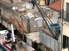 Un cantiere edile in centro storico