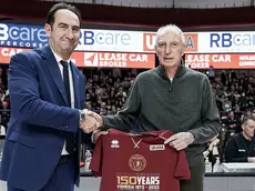 Gabriele Vianello (a destra), con (a sinistra) Federico Casarin, presidente della Reyer