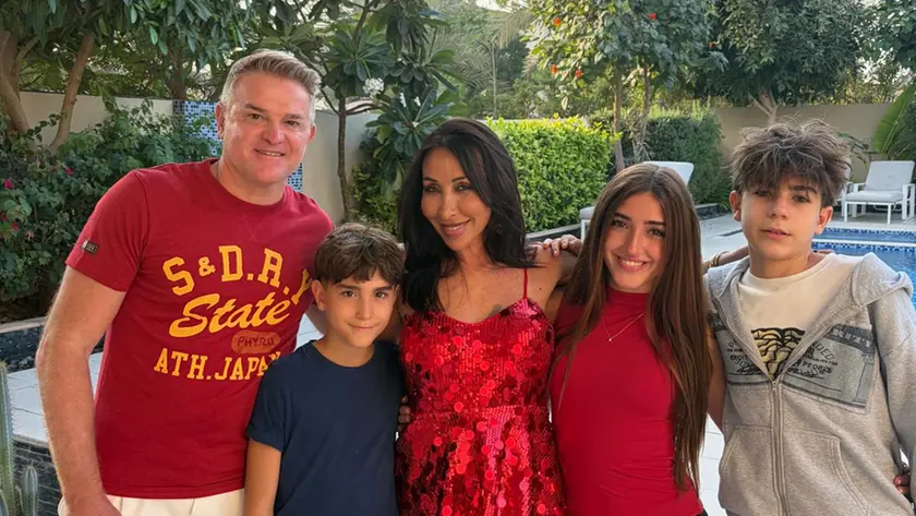 Dario Campigotto con moglie e figli a Dubai