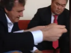 Il sindaco Luigi Brugnaro e l’imprenditore di Singapore Ching durante un loro incontro