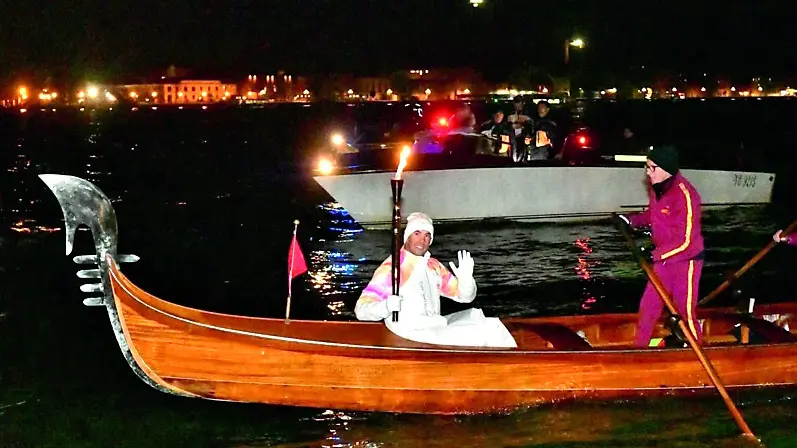 La Fiamma Paralimpica in Bacino di San Marco