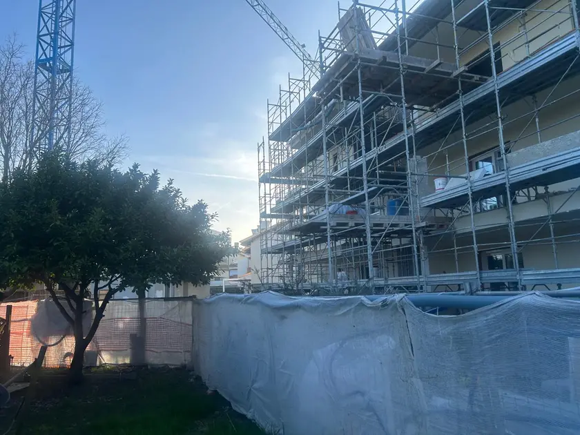 Il cantiere dove è avvenuto l'incidente sul lavoro