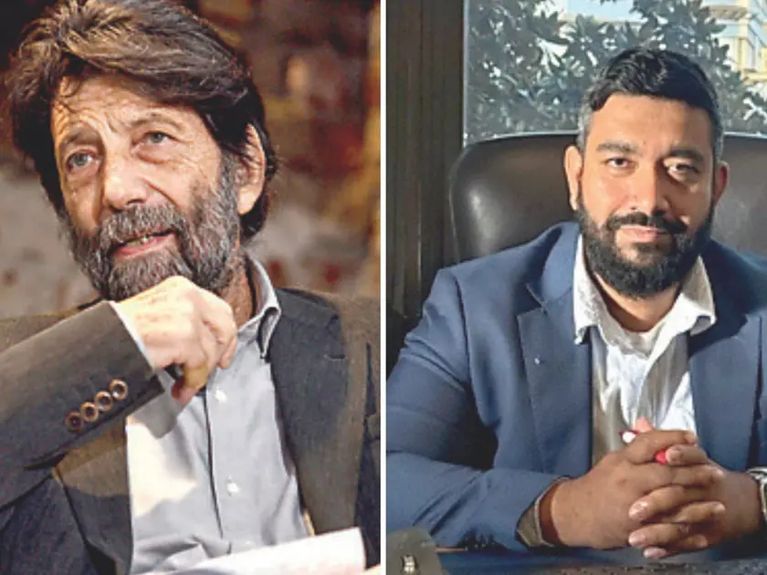 A sinistra il filosofo Massimo Cacciari, a destra Prince Howlader