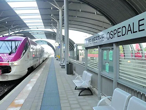 La stazione dei treni di Mestre ospedale