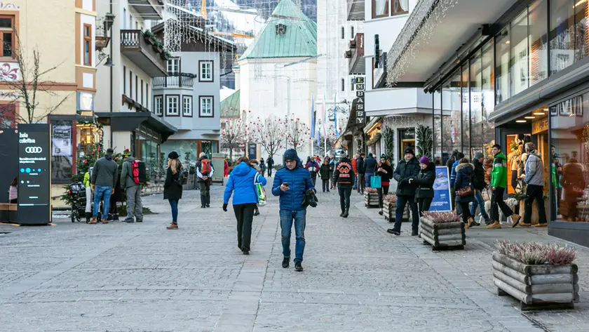 Corso Italia in centro a Cortina d'Ampezzo