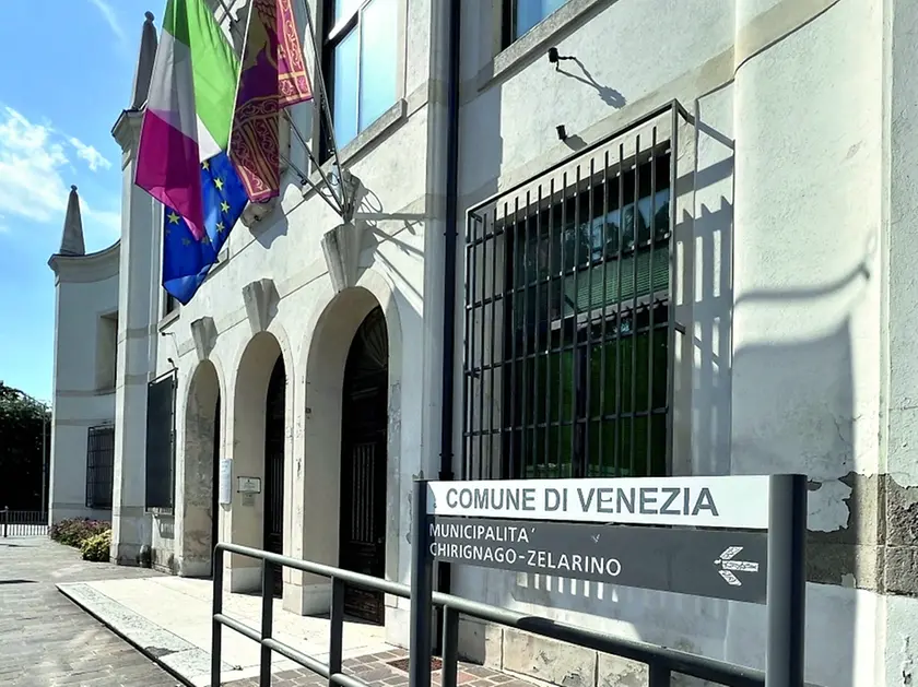 Il municipio di Chirignago dove ha sede la municipalità unita con Zelarino e Gazzera