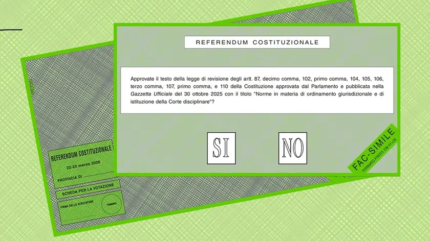 Il fac- simile della scheda per votare al referendum sulla giustizia