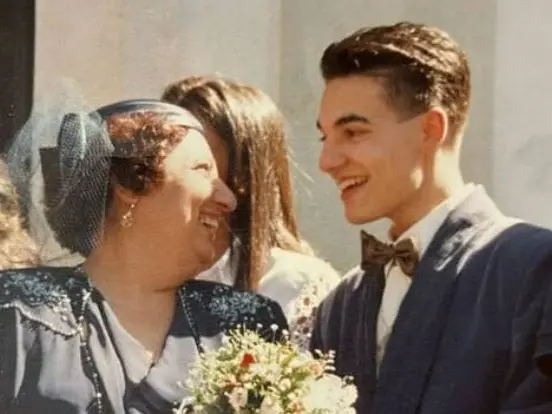 Giuseppe Delmonte con la madre Olga