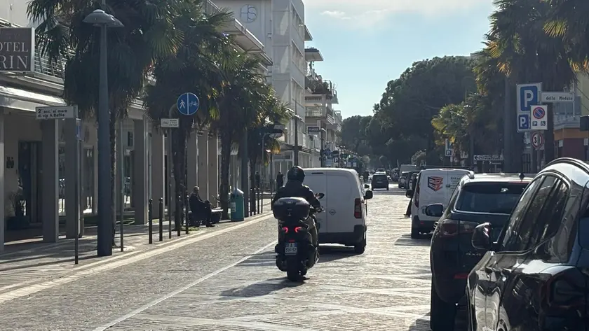 Un tratto di via Bafile a Jesolo