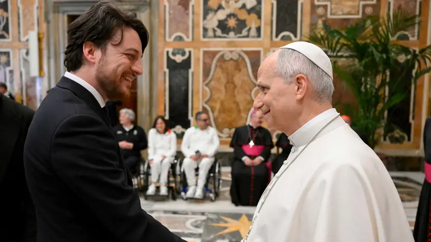 L'incontro tra Alberto Stefani e Papa Leone XIV