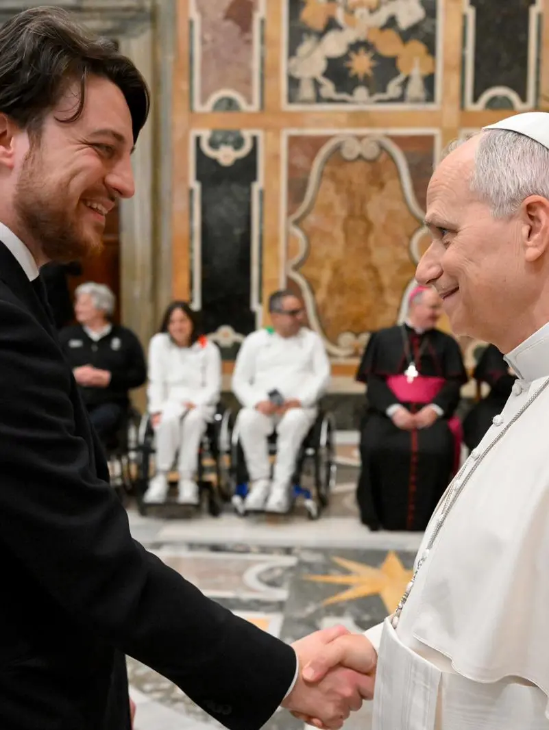 L'incontro tra Alberto Stefani e Papa Leone XIV