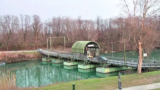 Lo storico ponte di barche tra Fossalta e Noventa