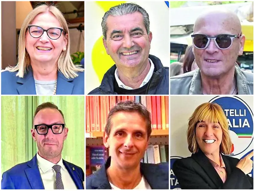 In alto, da sinistra: Anna Forte, Francesco Tagliapietra, Carmine Montefusco. In basso, da sinistra: Alex Bazzaro, Il civico Giovanni Pelizzato, Marina Faraguna