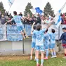 Il Sandonà festeggia la promozione in Serie D dopo la vittoria a Caerano (foto Cavicchi)