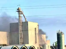 Il fumo che si è alzato dall’azienda Ilcev di Cavarzere