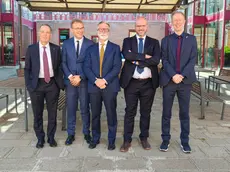 Da sinistra Carlo Barbante, Marco Sgarbi, Carlo Bagnoli, Giacomo Pasini, Filippomaria Pontani. Foto Interpress