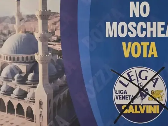 Il manifesto "No moschea"